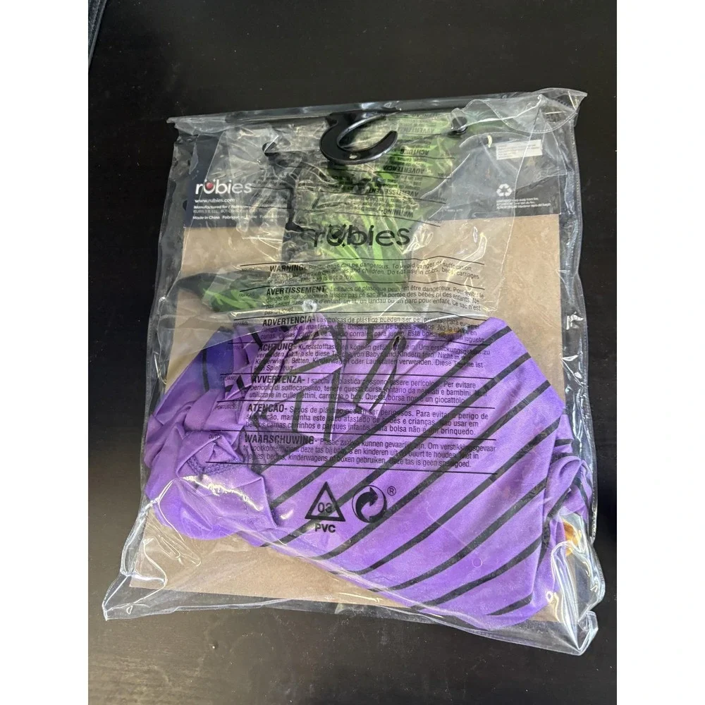 Rubie's The Joker Costume Toddler Boys 4T Purple Striped DC Comics Jumpsuit Set